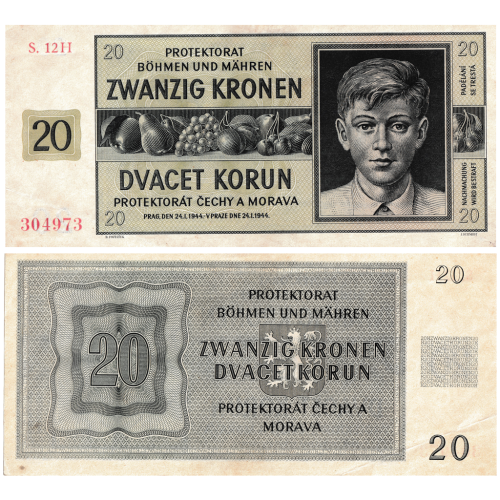 20 Korun, Protektorát, 1944