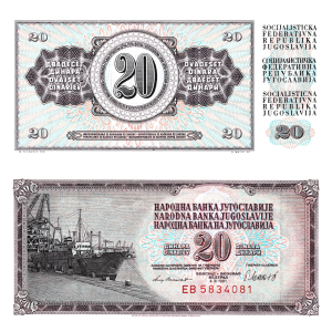 Jugoslávie 20 Dinárů, 1981